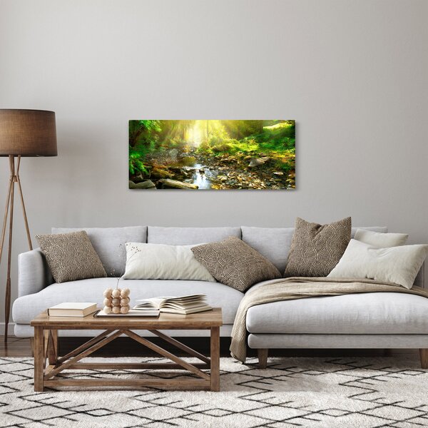 Slika rijeke u zelenoj šumi (120x50 cm)