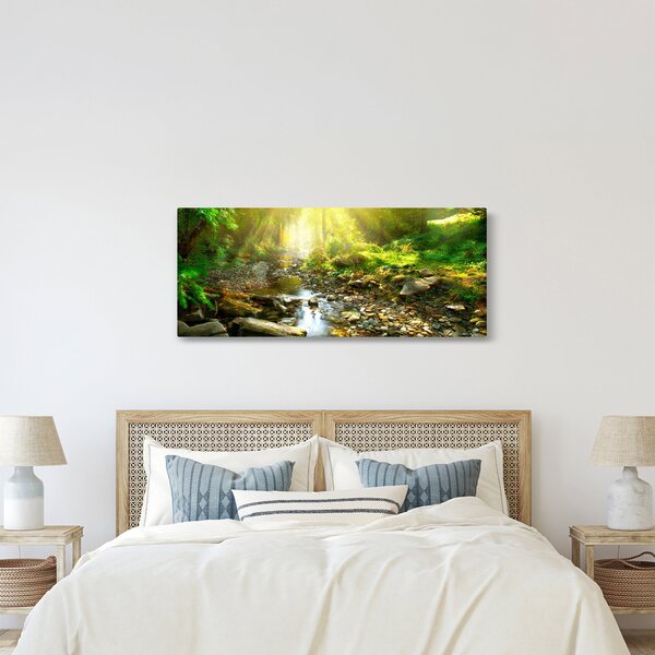 Slika rijeke u zelenoj šumi (120x50 cm)