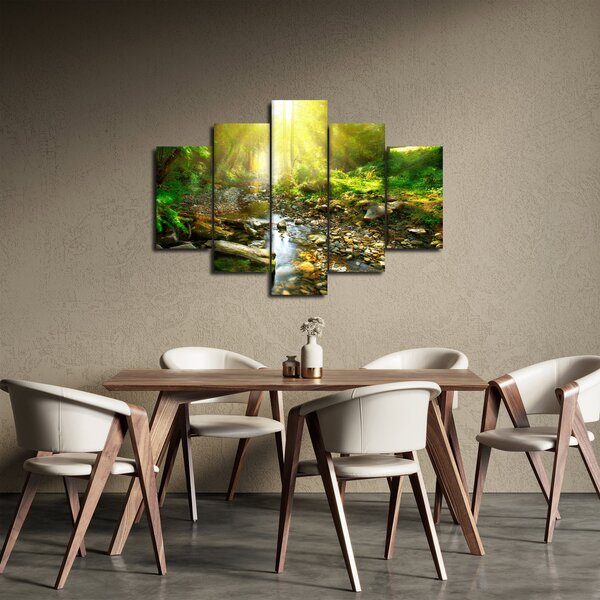 Slika rijeke u zelenoj šumi (150x105 cm)