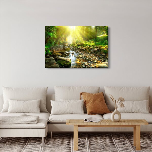 Slika rijeke u zelenoj šumi (90x60 cm)