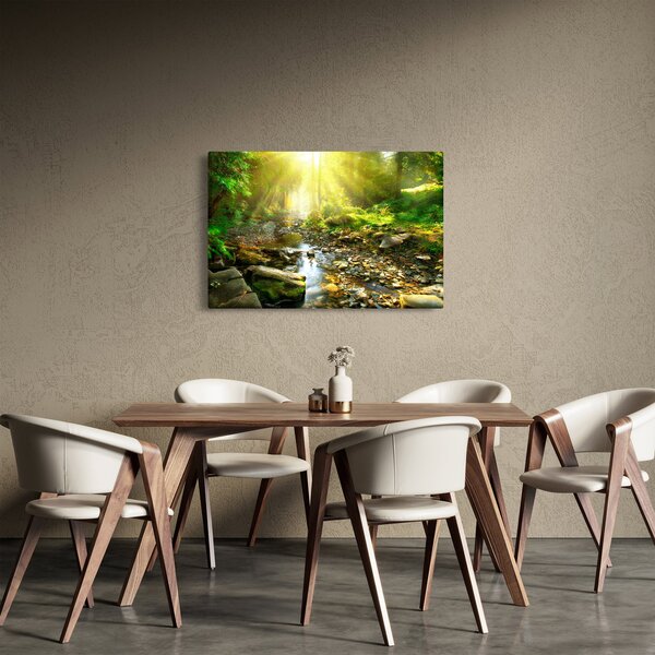 Slika rijeke u zelenoj šumi (90x60 cm)