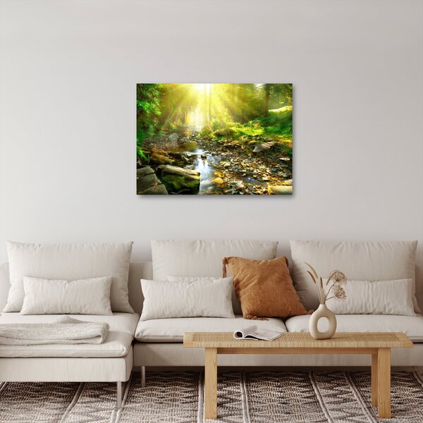Slika rijeke u zelenoj šumi (70x50 cm)