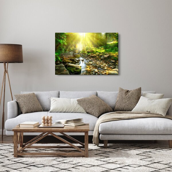 Slika rijeke u zelenoj šumi (90x60 cm)