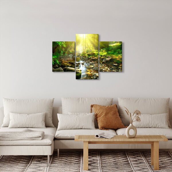 Slika rijeke u zelenoj šumi (90x60 cm)