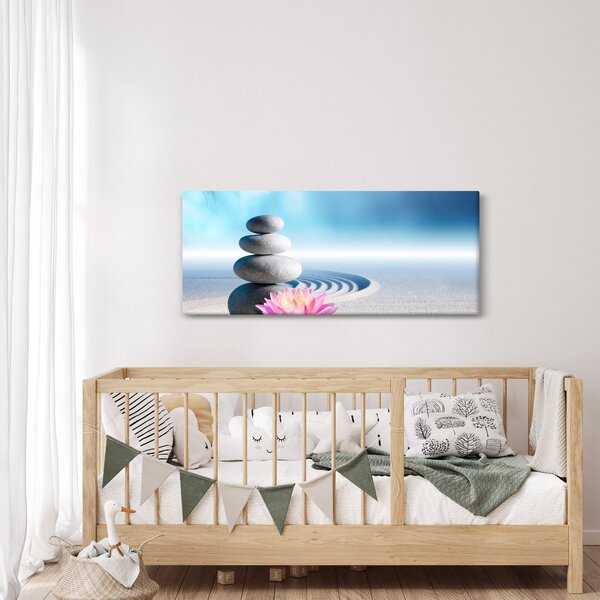 Slika pijeska, ljiljana i masažnog kamenja (120x50 cm)