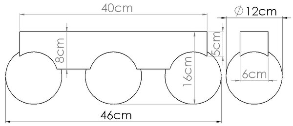Stropna lampa BULBO 3 prirodno drvo