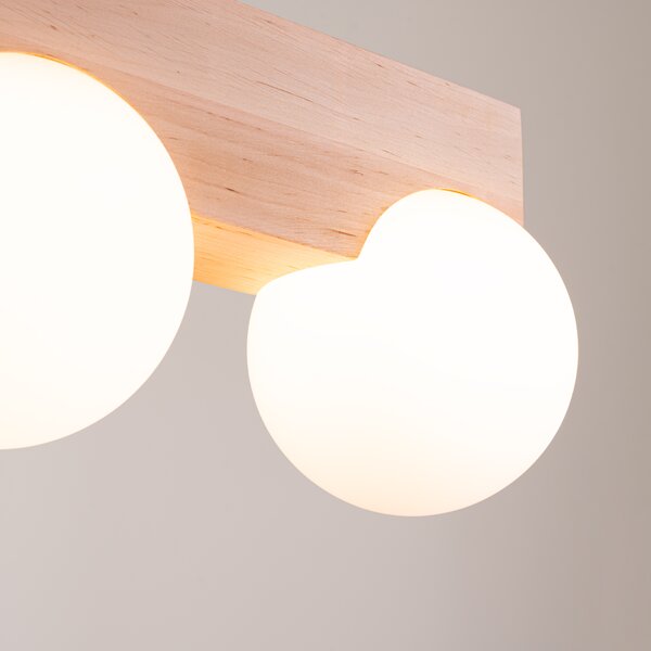 Stropna lampa BULBO 2 prirodno drvo