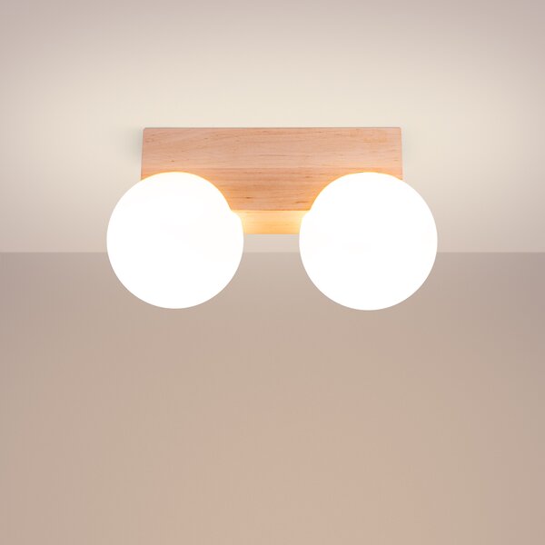 Stropna lampa BULBO 2 prirodno drvo