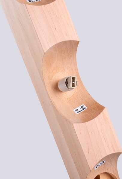 Stropna lampa BULBO 3 prirodno drvo