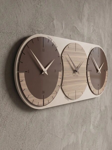 Zidni sat World Clock 4 boje