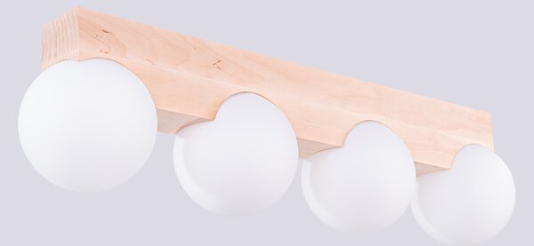Stropna lampa BULBO 4 prirodno drvo