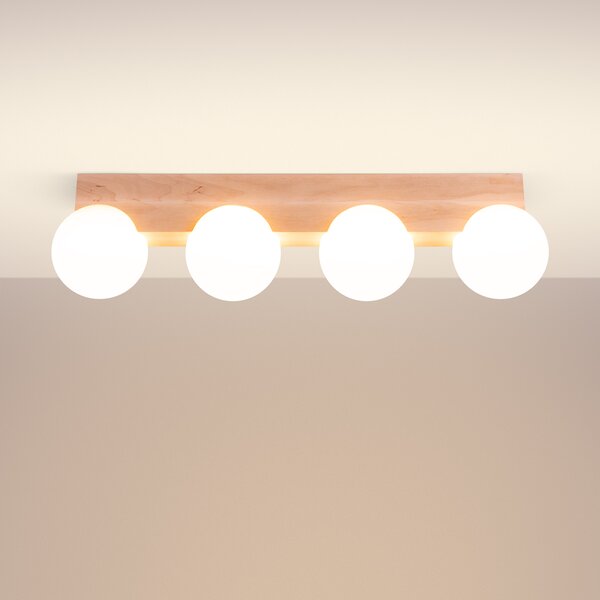 Stropna lampa BULBO 4 prirodno drvo
