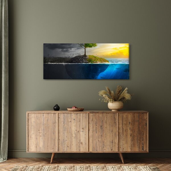 Slika koja prikazuje dvije strane (120x50 cm)
