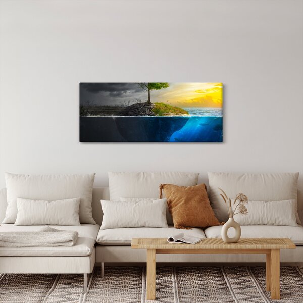 Slika koja prikazuje dvije strane (120x50 cm)