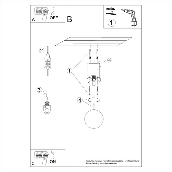 Stropna lampa SOLIS prirodno Drvo