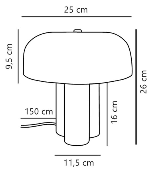 SANDRO STOLNA LAMPA ŽUTA E27/15W/IP20/220-240V 2612025026