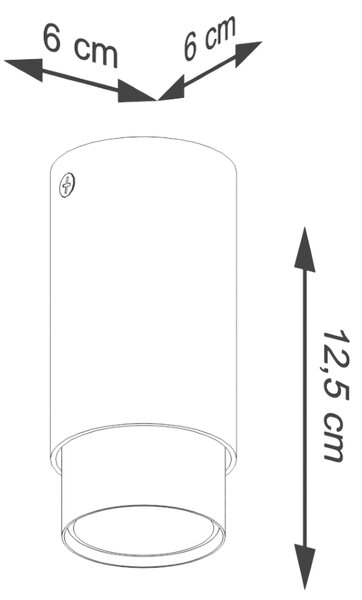 Stropna lampa NERO 12,5 crna/krom