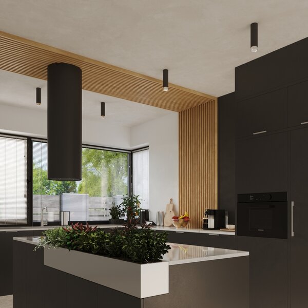 Stropna lampa NERO 12,5 crna/krom