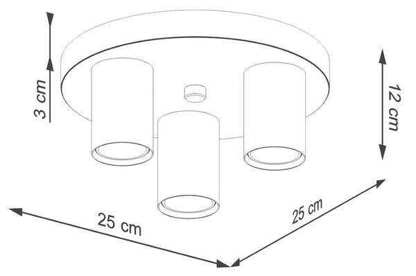 Stropna lampa LAGOS 3P bijela