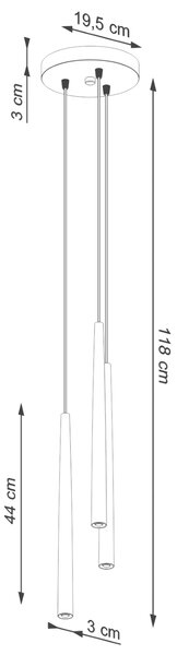 Pedant lampa BLISS 3P crna