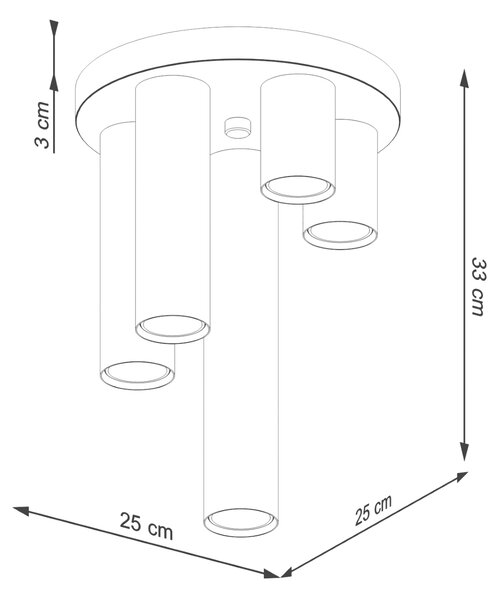 Stropna lampa LAGOS 5P bijela