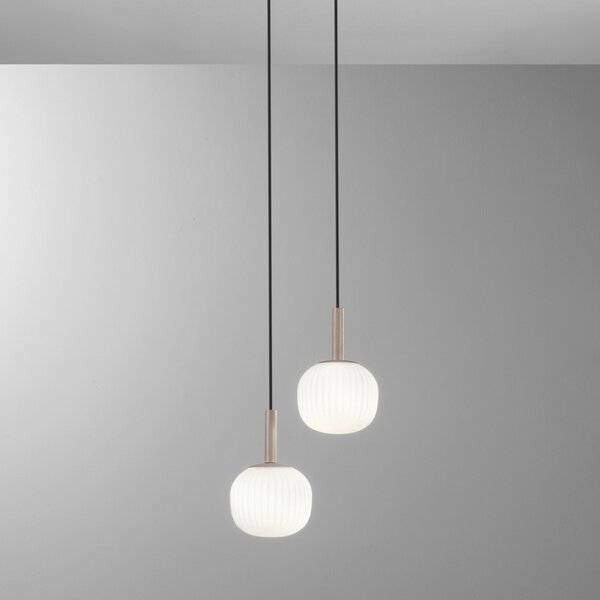 Luce Ambiente Design Stajna lampa Eris, duljina 26 cm, smeđa/bijela, metal/staklo, s dvije žarulje, prigušiva, Smeđa / hrđa, Dnevni boravak/blagovaonica, Aluminij, Zavjese u paketu