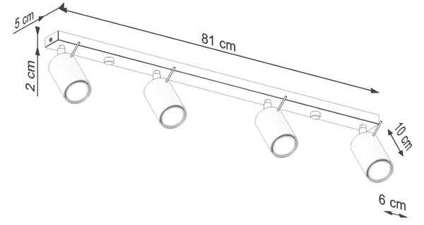 Stropna lampa RING 4L maslinasto zelena
