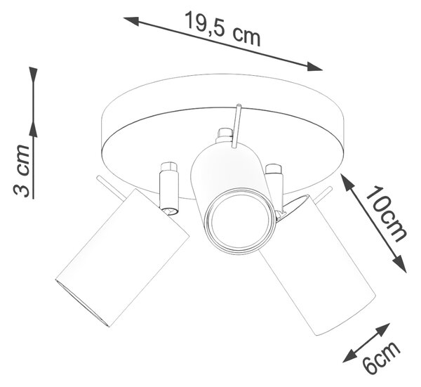 Stropna lampa RING 3P maslinasto zelena
