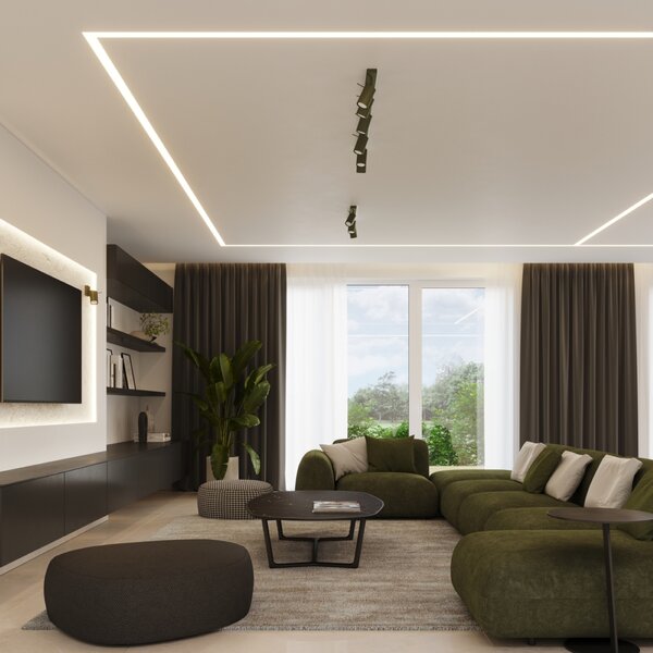 Stropna lampa RING 2 maslinasto zelena