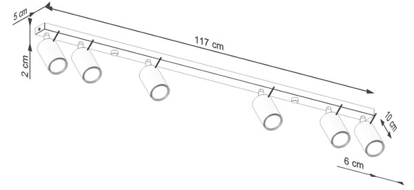 Stropna lampa RING 6L maslinasto zelena