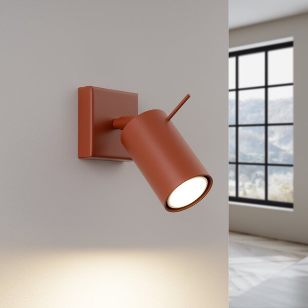Zidna lampa RING crvena oker