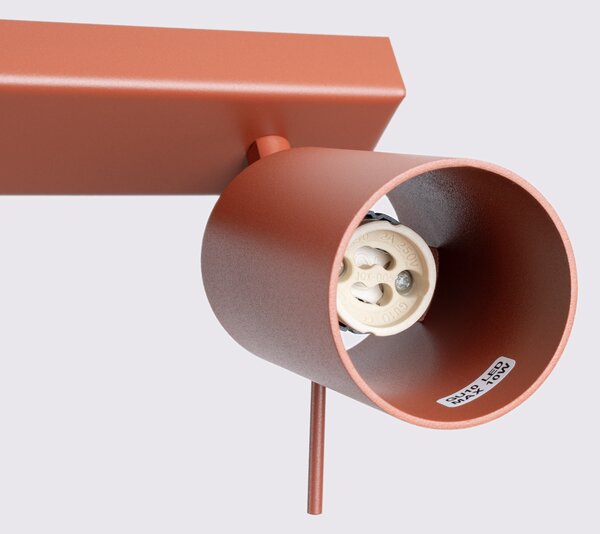 Stropna lampa RING 2 crvena oker