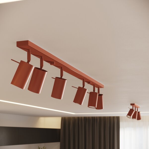 Stropna lampa RING 2 crvena oker