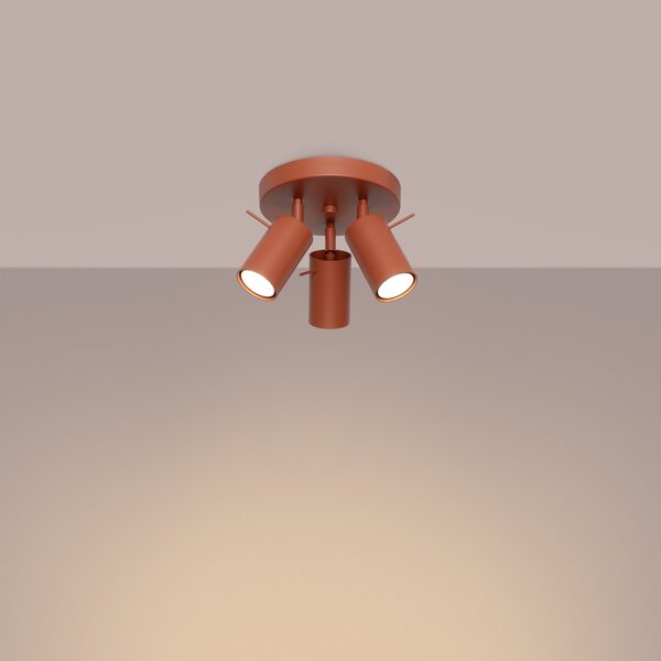 Stropna lampa RING 3P crvena oker