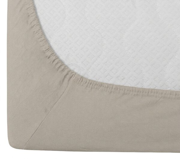 Jersey plahta s lycrom sivo-bež 90 x 200 cm