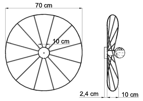 Zidna lampa / Stropna svjetiljka ESKOLA 70 Crna