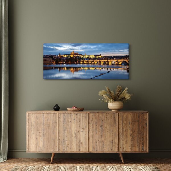 Slika Praškog dvorca i Karlova mosta (120x50 cm)
