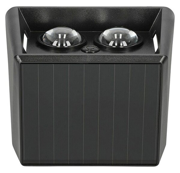 BAUHAUS Solarna vanjska zidna svjetiljka (D x Š x V: 6,4 x 10,7 x 9,7 cm, Crna, IP65, 40 lm)