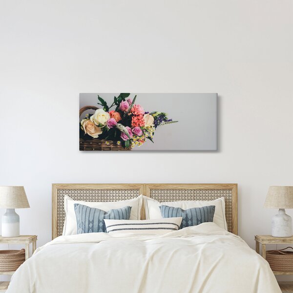 Slika košare s cvijećem (120x50 cm)