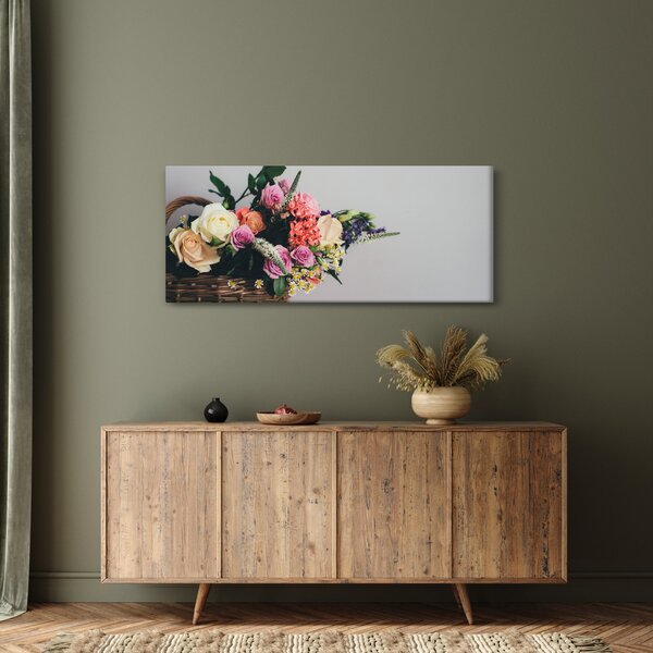 Slika košare s cvijećem (120x50 cm)