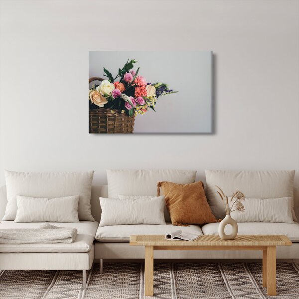 Slika košare s cvijećem (90x60 cm)