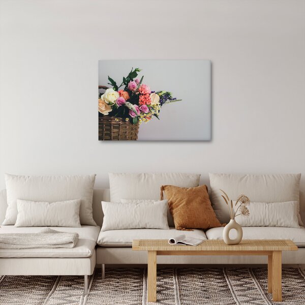 Slika košare s cvijećem (70x50 cm)