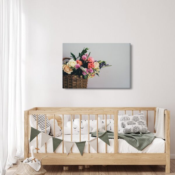 Slika košare s cvijećem (90x60 cm)