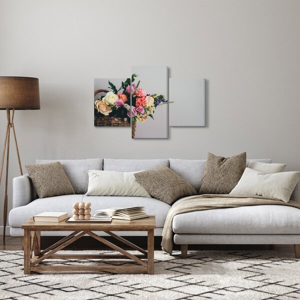 Slika košare s cvijećem (90x60 cm)