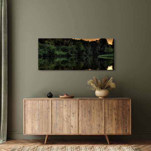 Slika jezera u šumi (120x50 cm)
