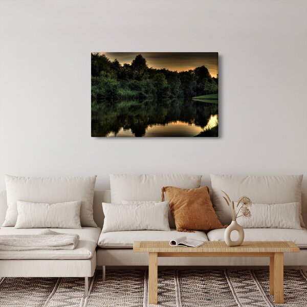 Slika jezera u šumi (90x60 cm)