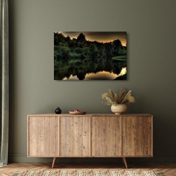 Slika jezera u šumi (90x60 cm)