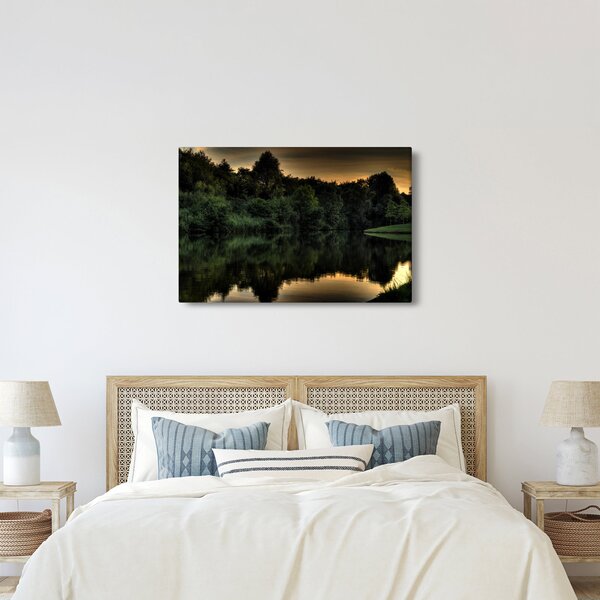 Slika jezera u šumi (90x60 cm)