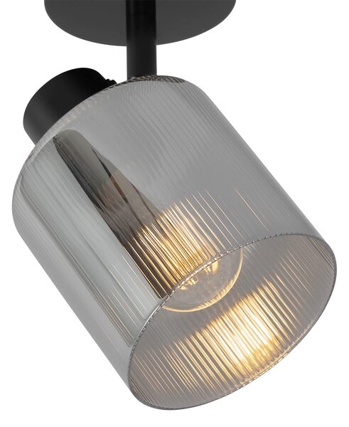 Stropni reflektor u stilu art deco crni s dimnim staklom, podesiv - Laura