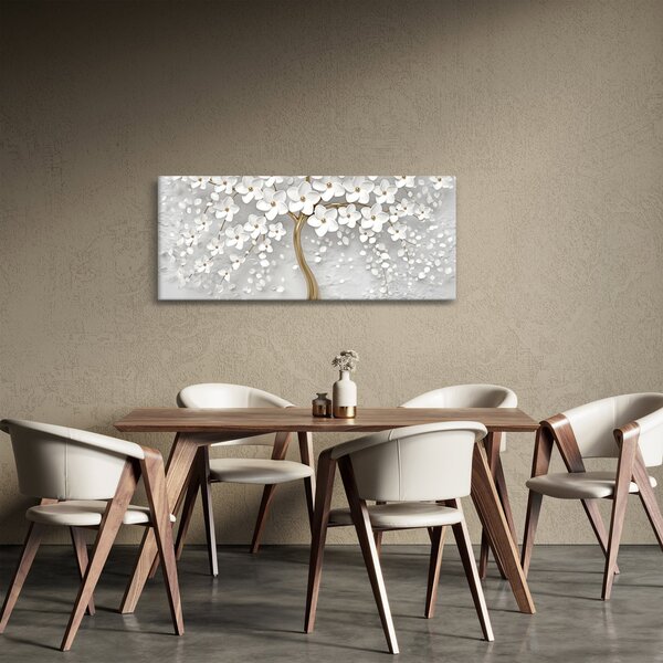 Slika bijelog stabla s cvijećem (120x50 cm)